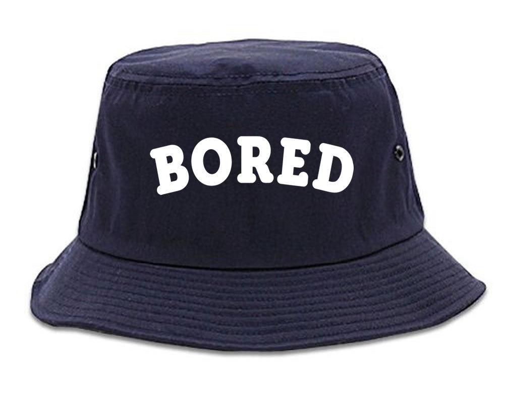 Very Nice Bored Arch Lazy Black Bucket Hat Navy Blue