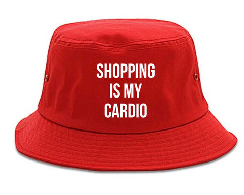 Very Nice Shopping Is My Cardio Black Bucket Hat Red
