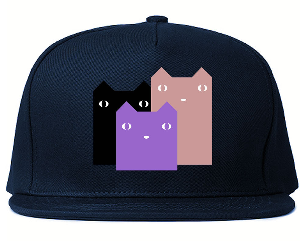 Very Nice Colorful Cute Cats Kitten Kitty Snapback Hat Navy Blue