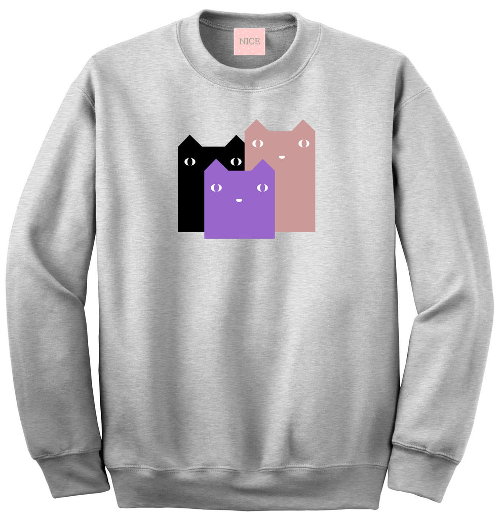 Very Nice Colorful Cats Cute Kitty Boyfriend Sweatshirt White