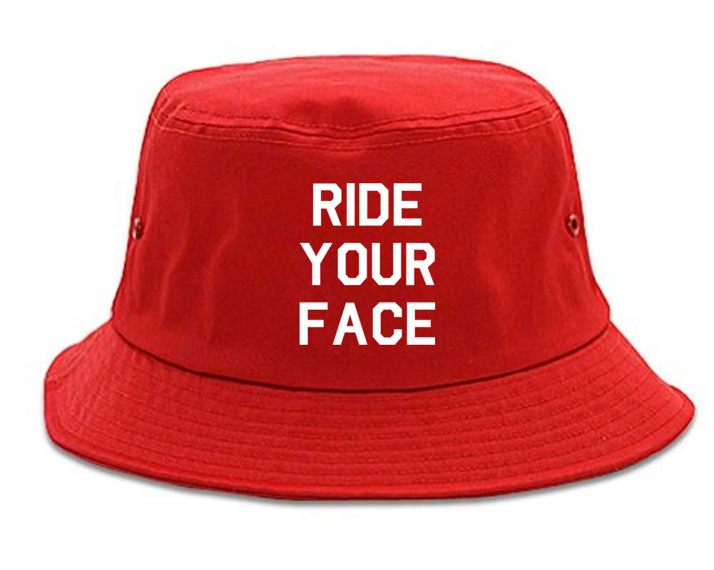 Very Nice Ride Your Face 69 Sexy Black Bucket Hat Red
