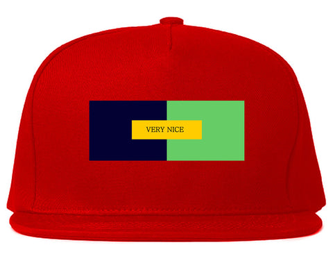 Very Nice Clothing Color Box Logo Snapback Hat Red
