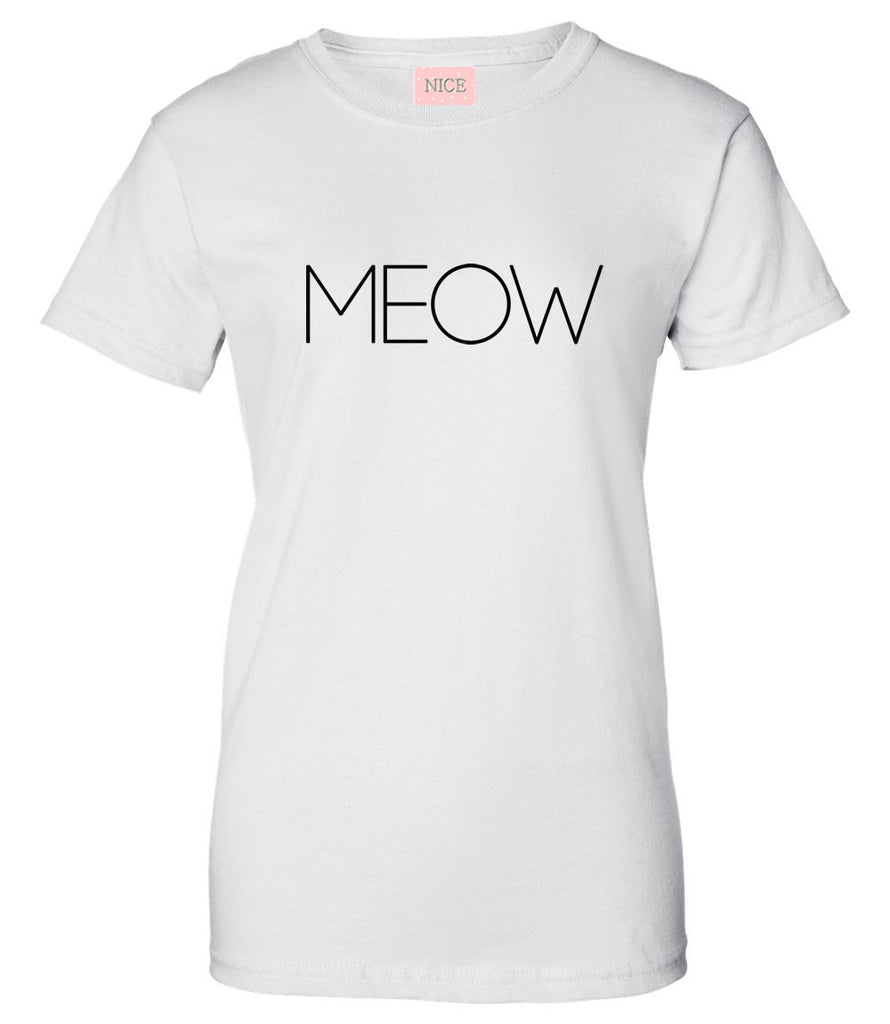 Very Nice Meow Cats Kittens Kitty Womens T-Shirt Tee White