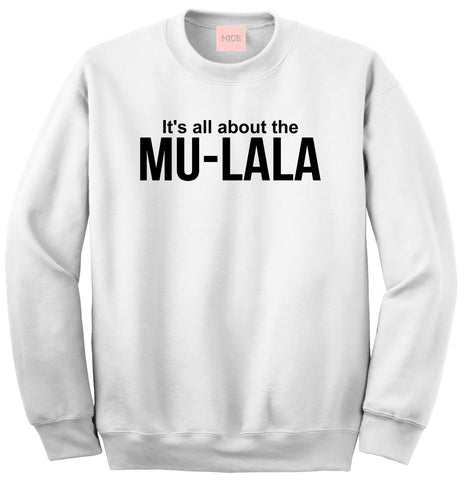 Very Nice Mu-LaLa Riri Boyfriend Crewneck Sweatshirt White