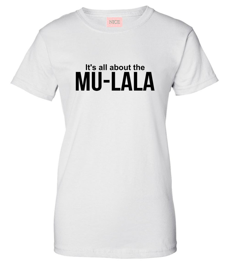 Very Nice Mu-LaLa Riri Boyfriend Womens T-Shirt Tee White