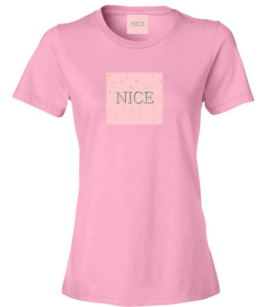 Very Nice Nice Polka Dots Boyfriend Womens T-Shirt Tee White