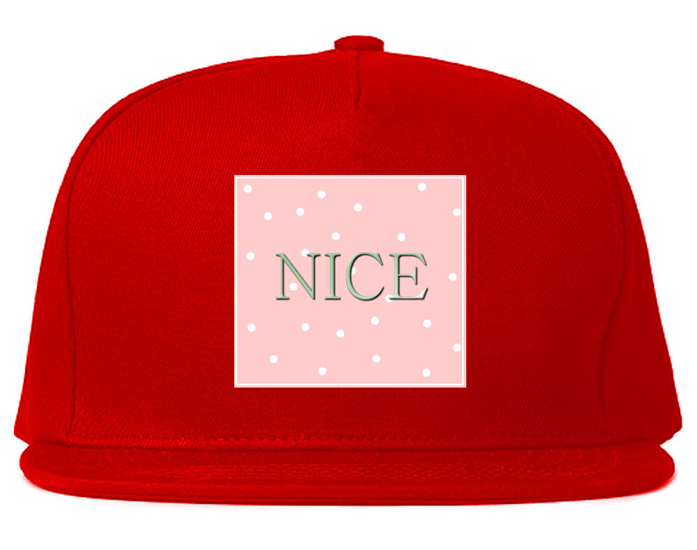 Very Nice Polka Dots Logo Black Snapback Hat Red