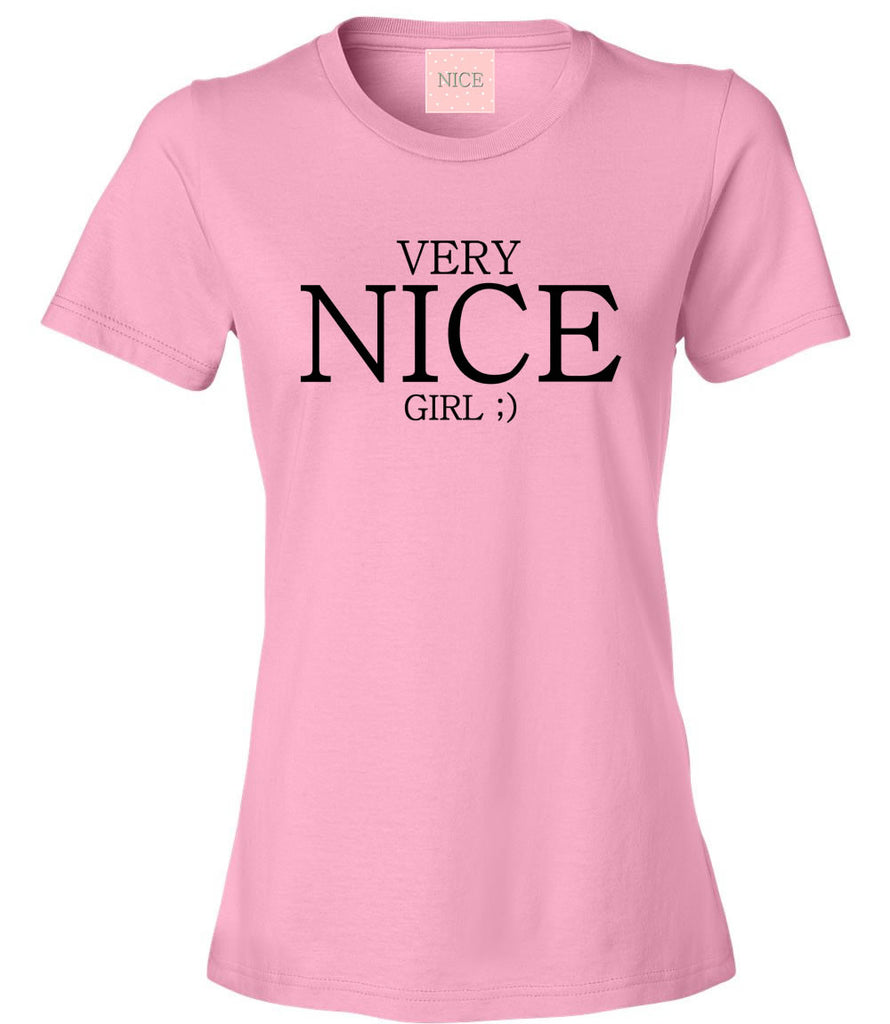 Very Nice Girl Emoji Style Boyfriend Womens T-Shirt Tee White
