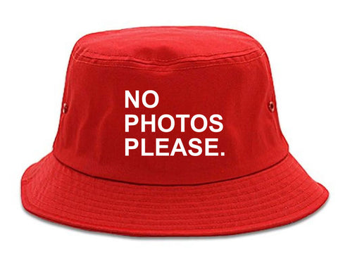 Very Nice No Photoes Please Blogger Bucket Hat Red