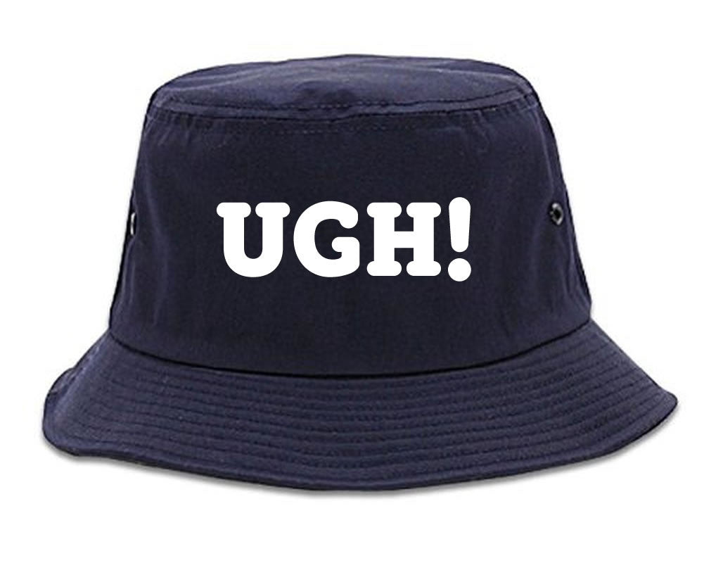 Very Nice Ugh Bored Whatever Black Bucket Hat Navy Blue