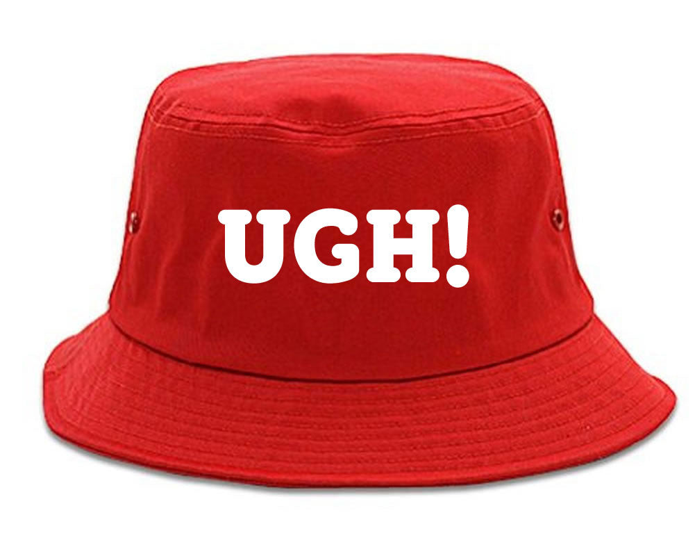 Very Nice Ugh Bored Whatever Black Bucket Hat Red