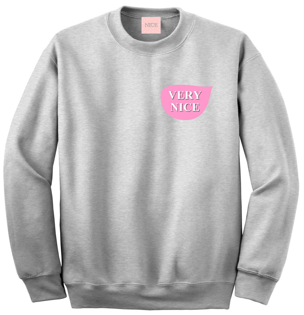 Very Nice Pink Chest Logo Boyfriend Sweatshirt White