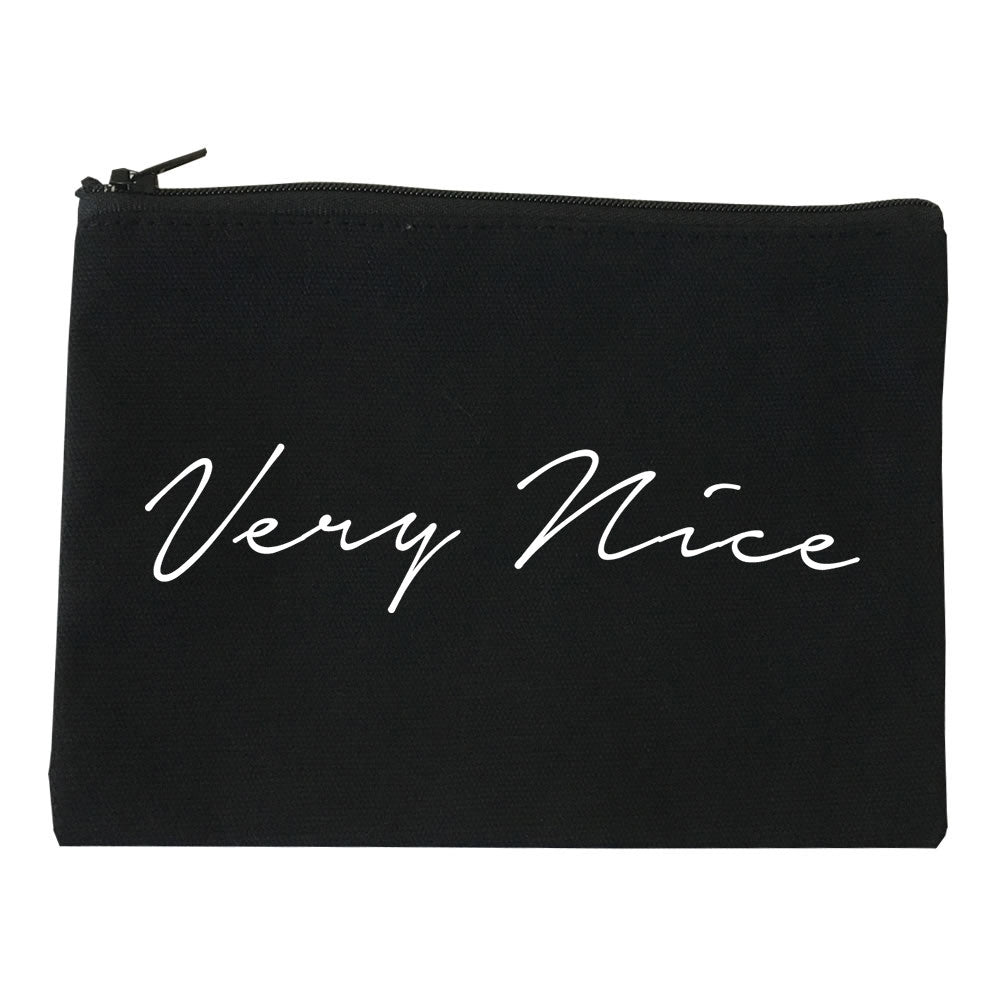 Very Nice Script Makeup Bag by Very Nice Clothing