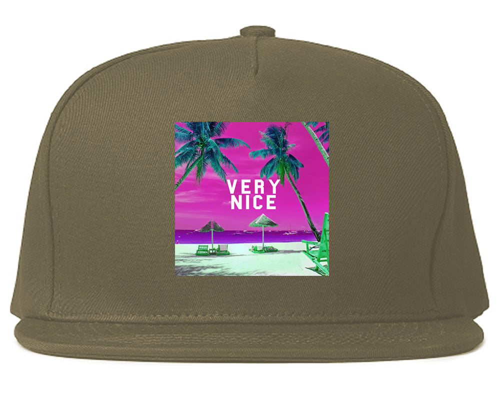 Very Nice Palm Trees Logo Black Snapback Hat