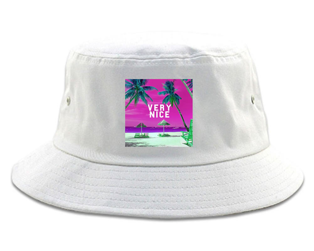 Very Nice Palm Trees Logo Black Bucket Hat