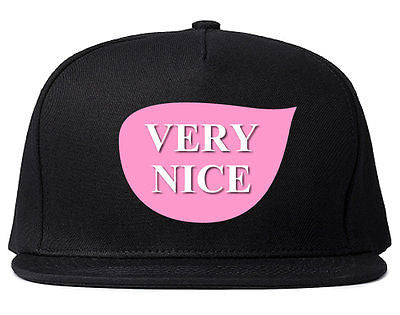 Very Nice Tear Drop Pink Logo Black Snapback Hat