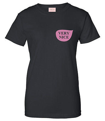 Very Nice Pink Chest Logo Womens T-Shirt Tee