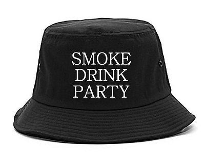 Very Nice Smoke Drink Party Black Bucket Hat