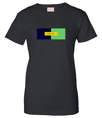 Very Nice Color Block Logo Boyfriend Womens T-Shirt Tee