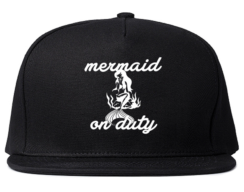 Mermaid On Duty Snapback Hat by Very Nice Clothing