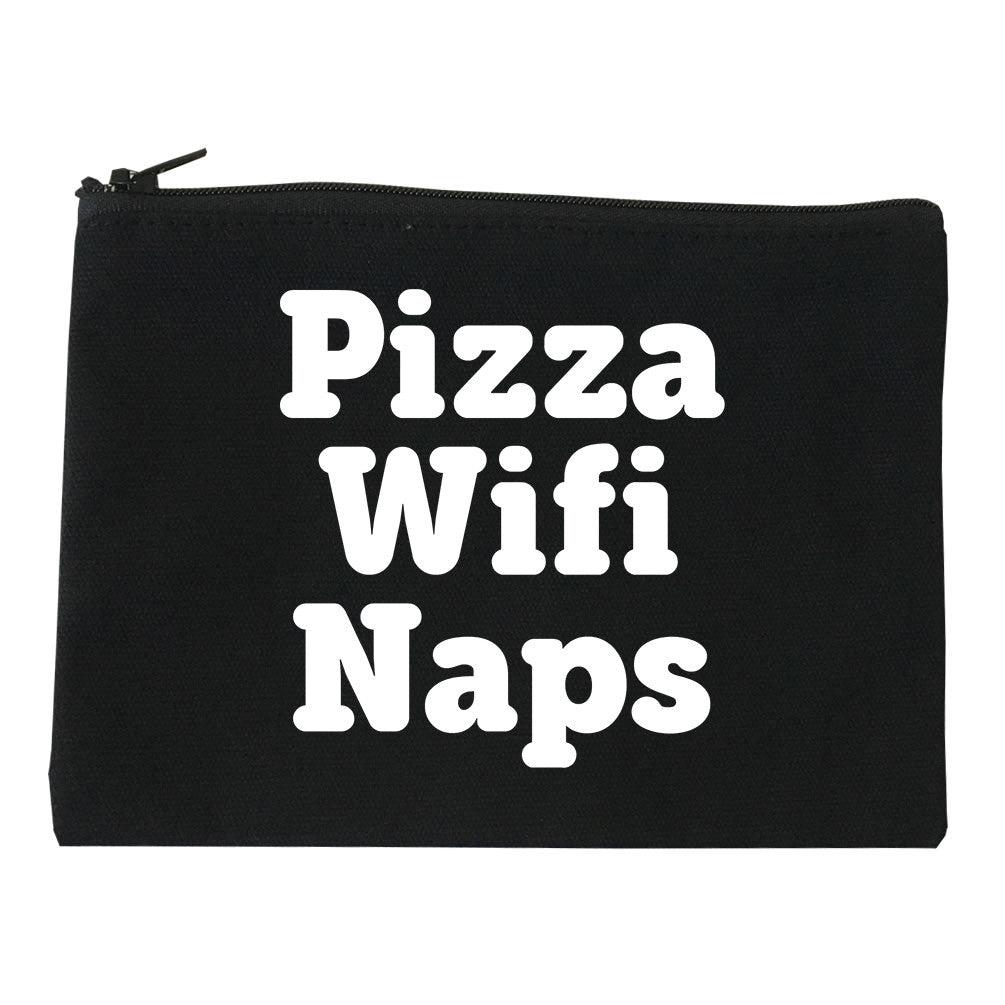 Pizza Wifi Naps Cosmetic Makeup Bag by Very Nice Clothing