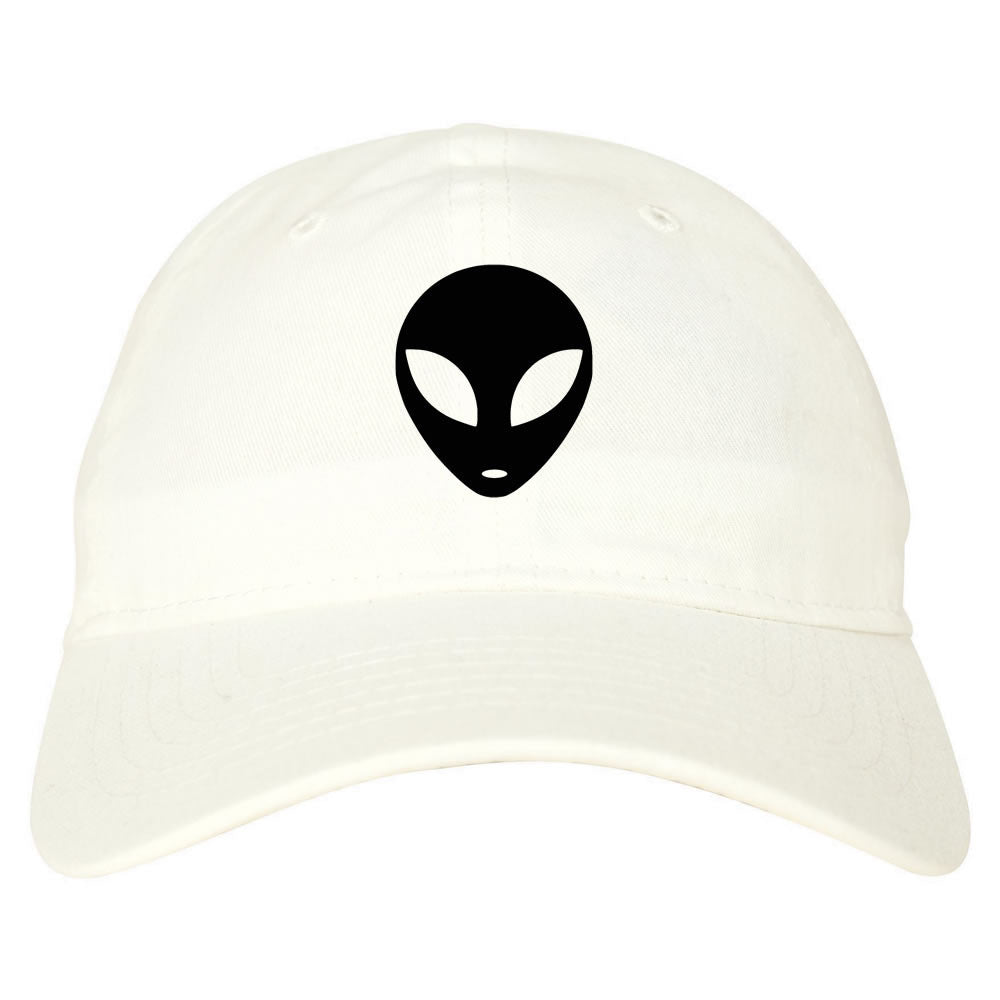 Alien Head Dad Hat White