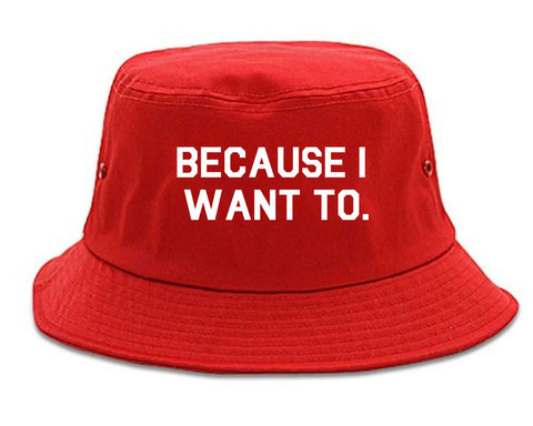 Very Nice Because I Want To Black Bucket Hat Red