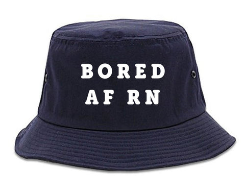 Very Nice Bored AF RN Black Bucket Hat Navy Blue