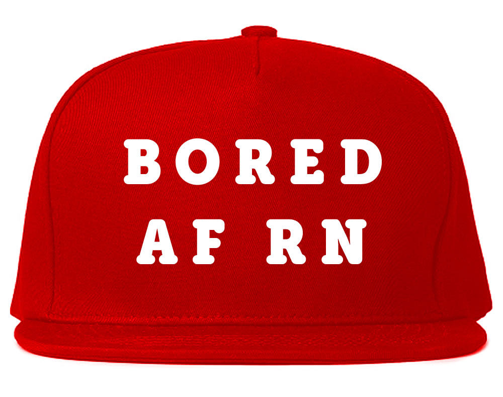 Very Nice Bored AF RN Black Snapback Hat Red