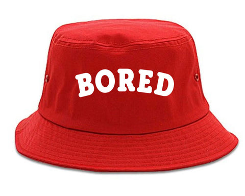 Very Nice Bored Arch Lazy Black Bucket Hat Red
