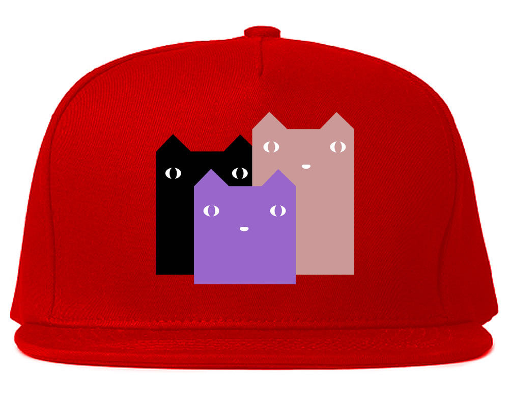 Very Nice Colorful Cute Cats Kitten Kitty Snapback Hat Red