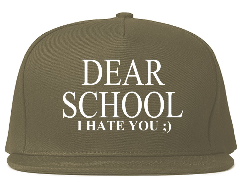 Very Nice Dear School I Hate You Black Snapback Hat
