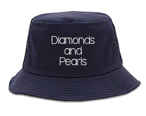 Very Nice Diamonds and Pearls Black Bucket Hat Navy Blue