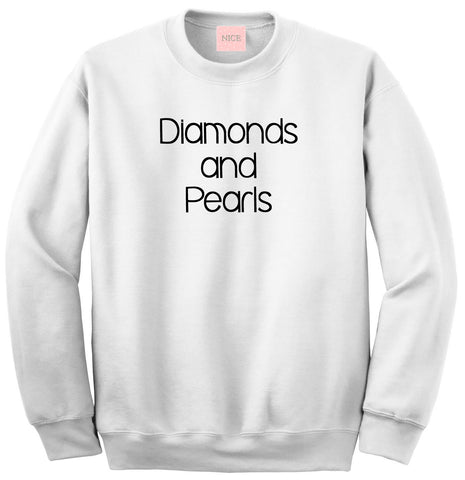 Very Nice Diamonds and Pearls Boyfriend Crewneck Sweatshirt White