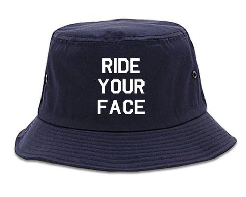 Very Nice Ride Your Face 69 Sexy Black Bucket Hat Navy Blue