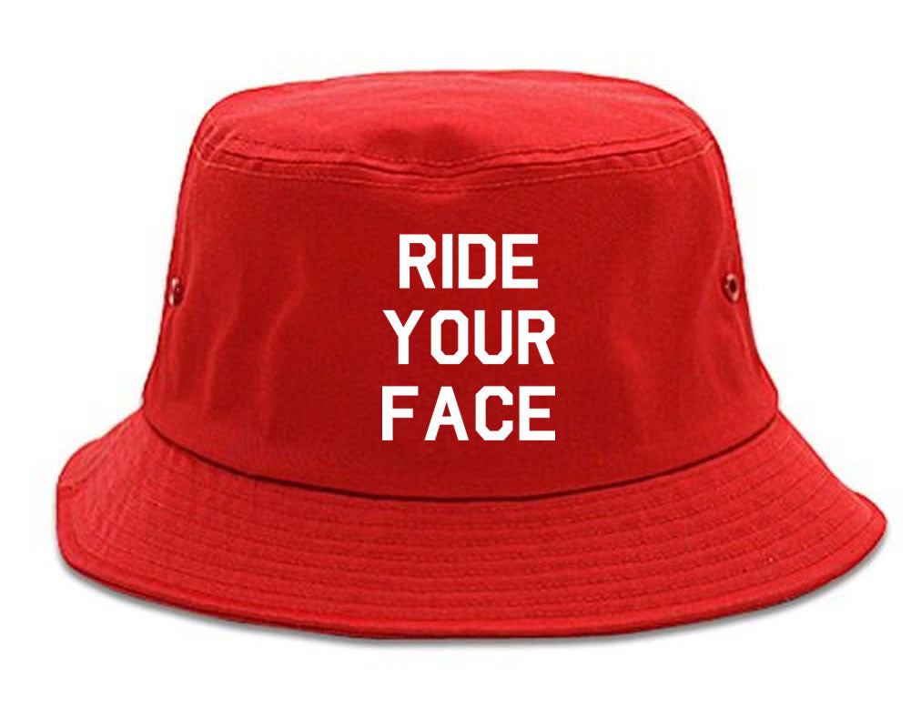 Very Nice Ride Your Face 69 Sexy Black Bucket Hat Red