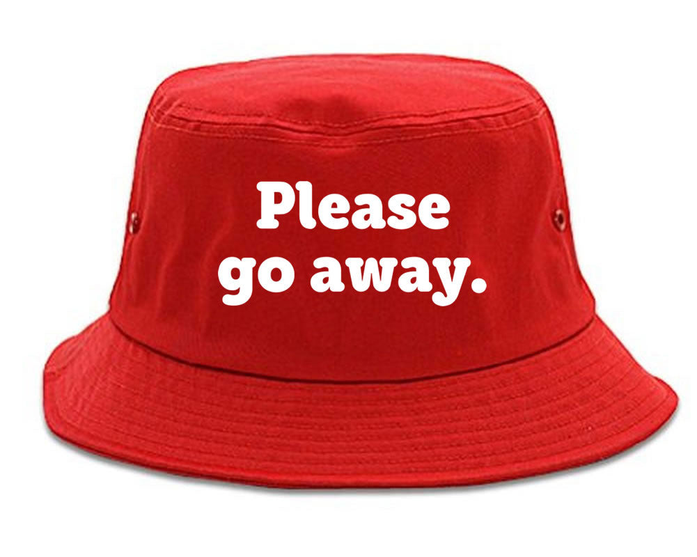 Very Nice Please Go Away Black Red Grey Bucket Hat Red