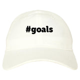 Hashtag Goals #Goals Dad Hat in White