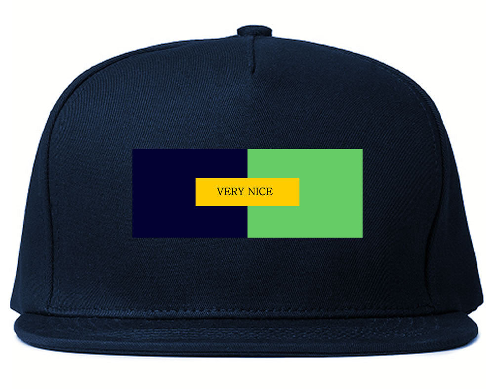 Very Nice Clothing Color Box Logo Snapback Hat Navy Blue