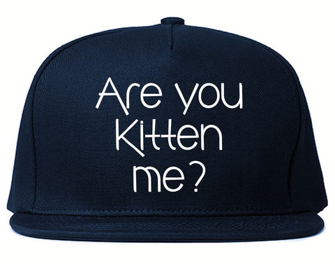 Very Nice Are You Kitten Me Cats Black Snapback Hat Navy Blue
