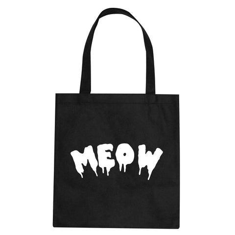 Meow Cute Goth Cat Tote Bag by Very Nice Clothing