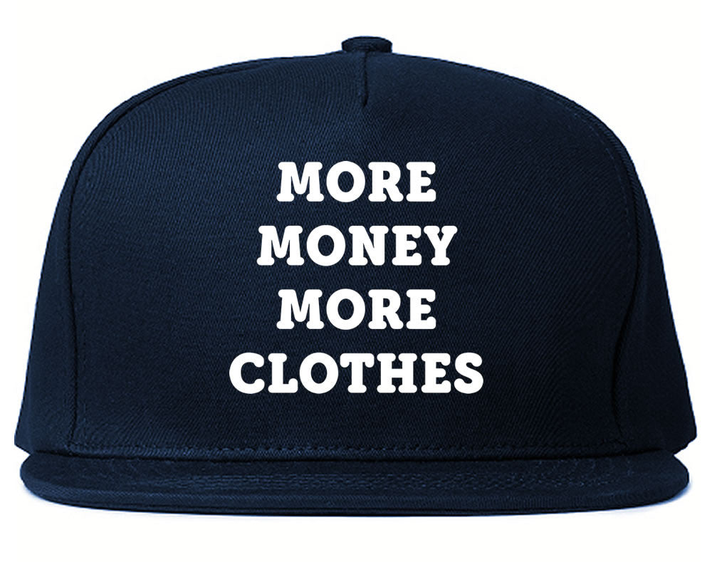 Very Nice More Money More Clothes Snapback Hat Navy Blue