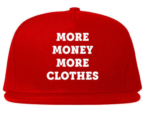 Very Nice More Money More Clothes Snapback Hat Red