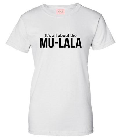 Very Nice Mu-LaLa Riri Boyfriend Womens T-Shirt Tee White