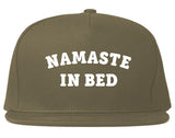 Namaste In Bed Snapback Hat by Very Nice Clothing