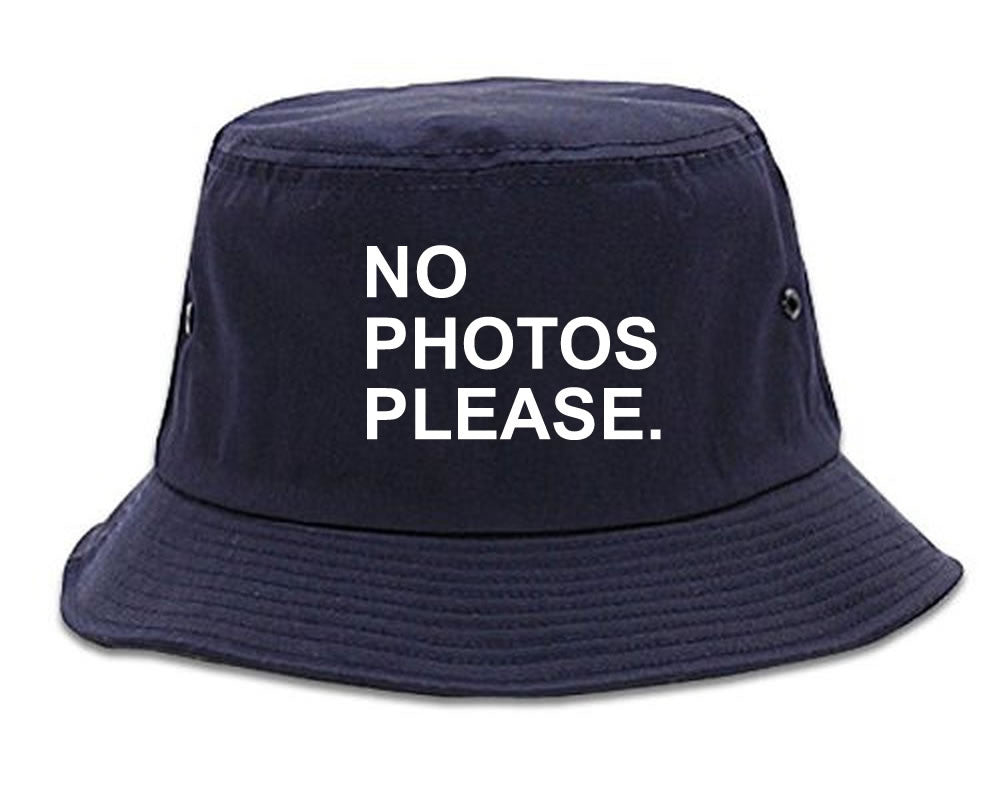 Very Nice No Photoes Please Blogger Bucket Hat Navy Blue