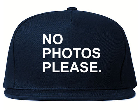 Very Nice No Photoes Please Blogger Snapback Hat Navy Blue