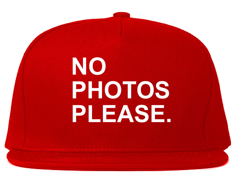 Very Nice No Photoes Please Blogger Snapback Hat Red