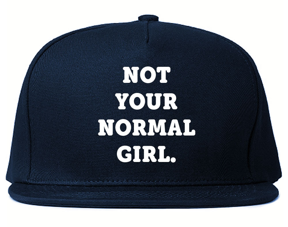 Very Nice Not Your Normal Girl Weird Snapback Hat Navy Blue
