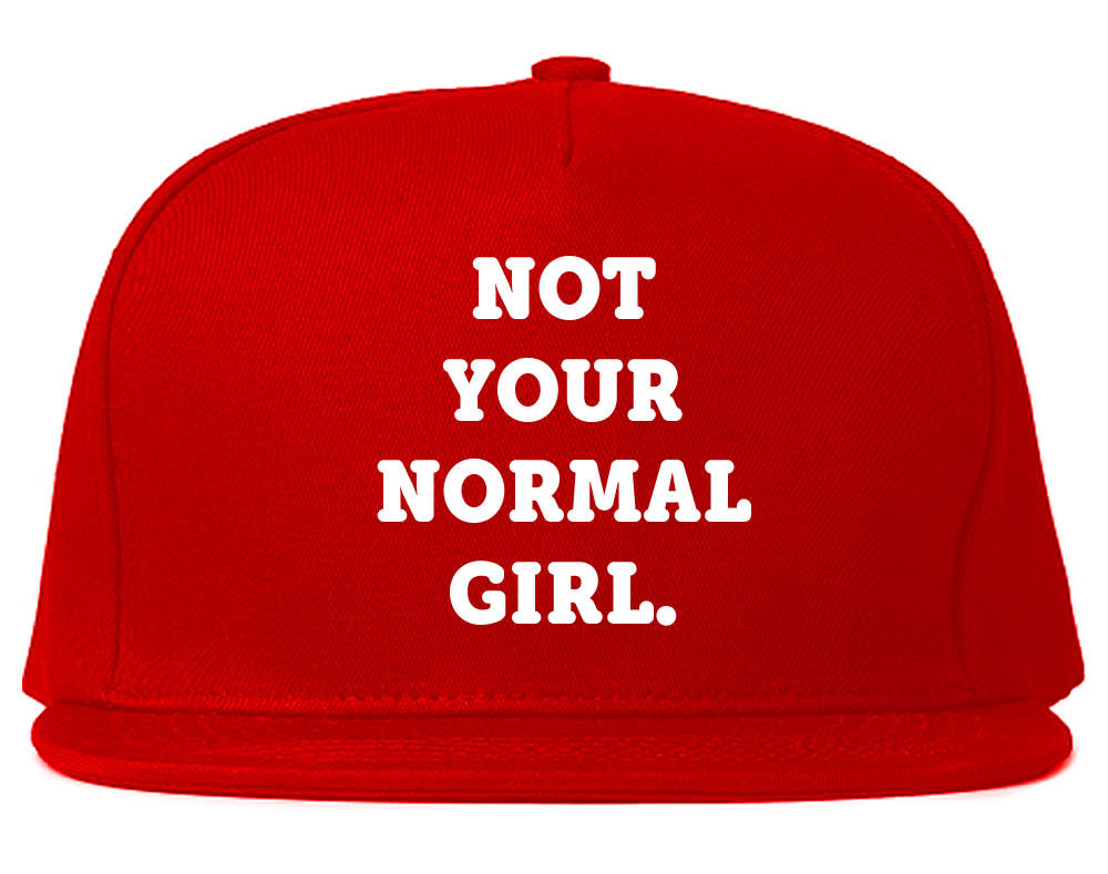 Very Nice Not Your Normal Girl Weird Snapback Hat Red